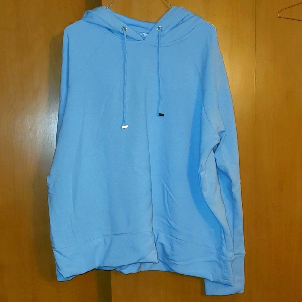 Athletic Works Cloud Blue Super Soft Arm Mesh Detail Hooded Sweatshirt XXXL